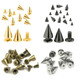 Screw Back Metal Cone Studs - (Pack of 50)